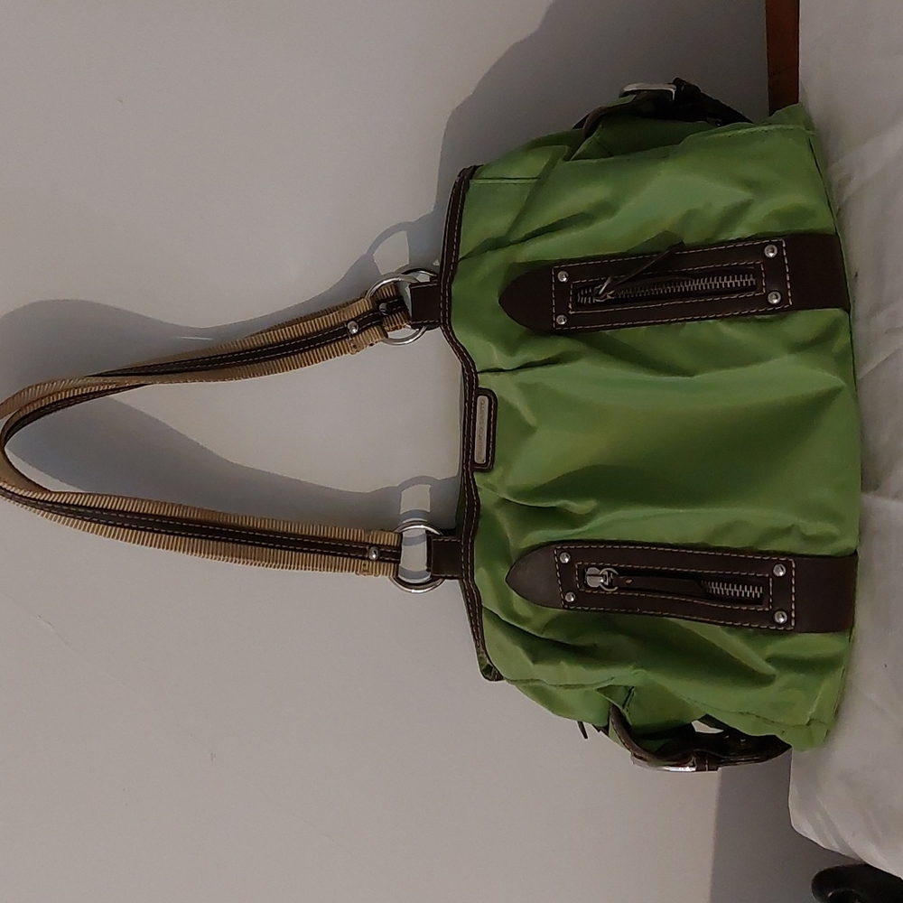 Franco Sarto green nylon shoulder bag
